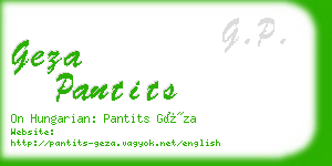 geza pantits business card